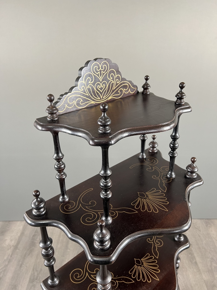 Étagère Napoléon III en bois noirci, fin XIXe siècle-photo-1