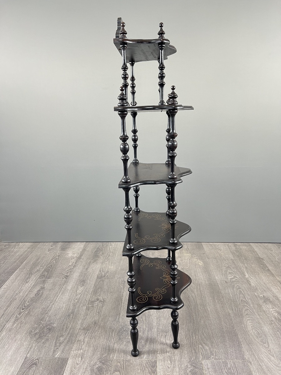 Étagère Napoléon III en bois noirci, fin XIXe siècle-photo-2