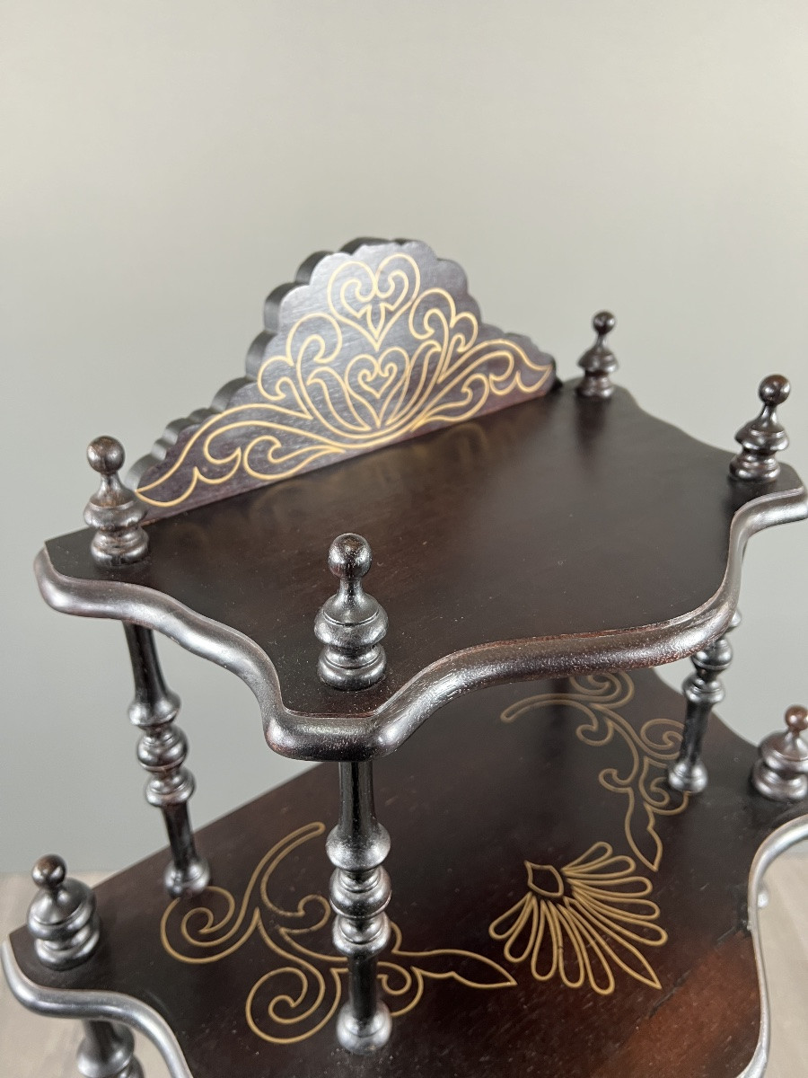 Étagère Napoléon III en bois noirci, fin XIXe siècle-photo-4