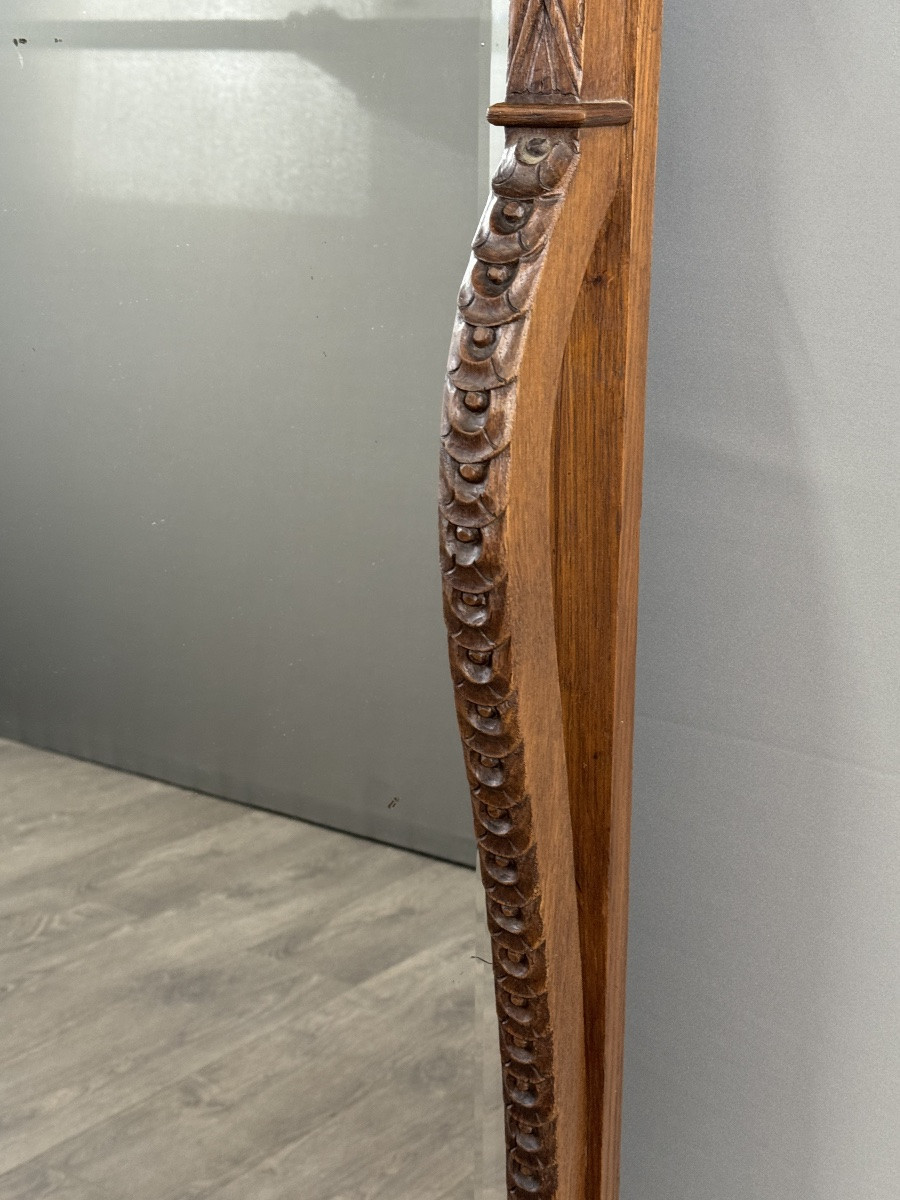 Grand miroir en bois sculpté, fin XIXe siècle-photo-7