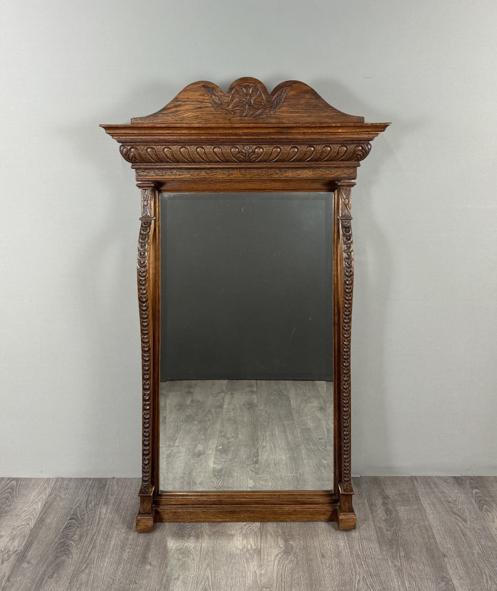 Grand miroir en bois sculpté, fin XIXe siècle