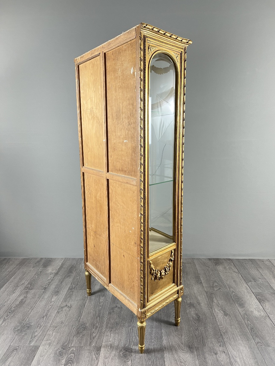 Louis XVI Style Giltwood Display Cabinet, 19th Century-photo-7