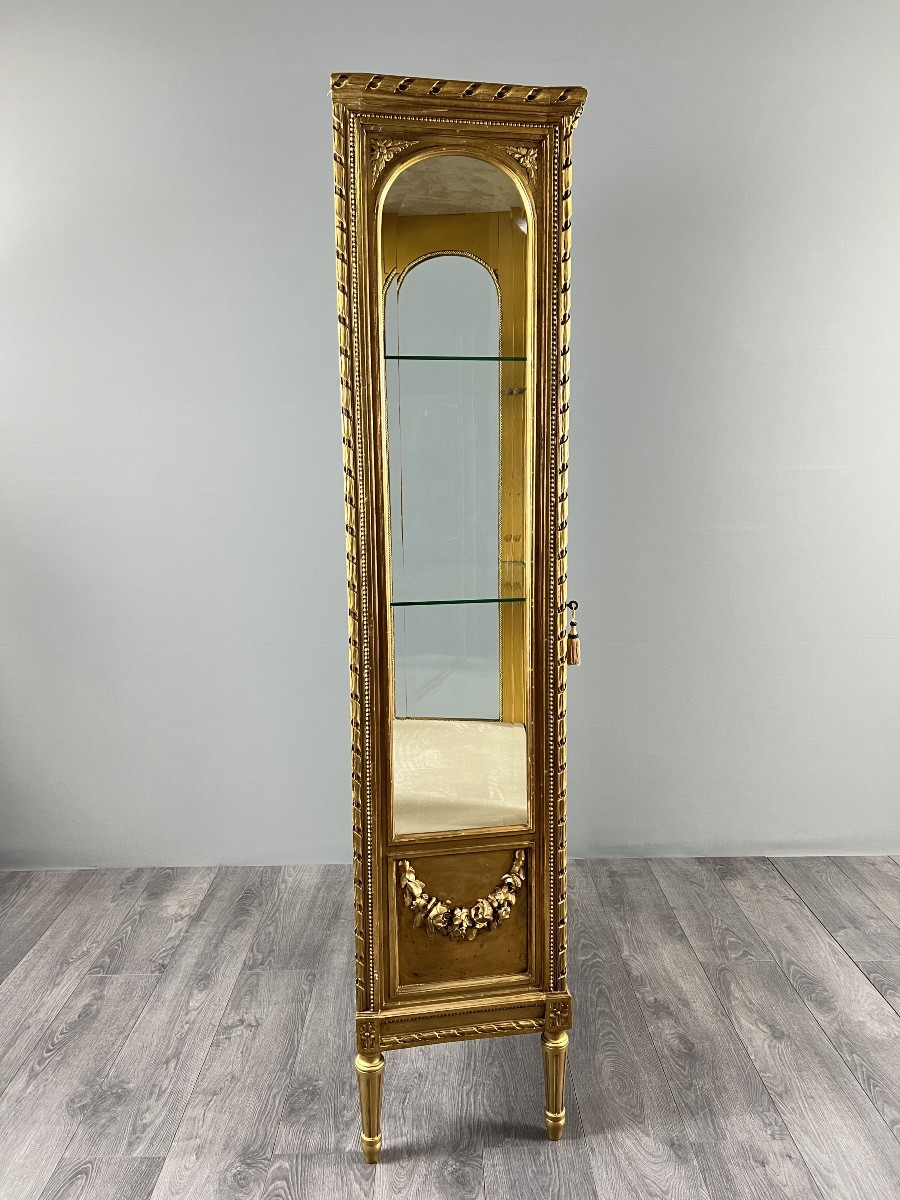 Louis XVI Style Giltwood Display Cabinet, 19th Century-photo-8