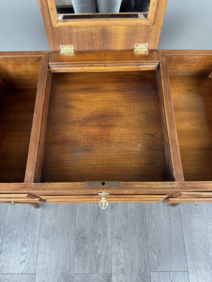 Coiffeuse En Marqueterie, Style Louis XV, XXe Siècle-photo-8