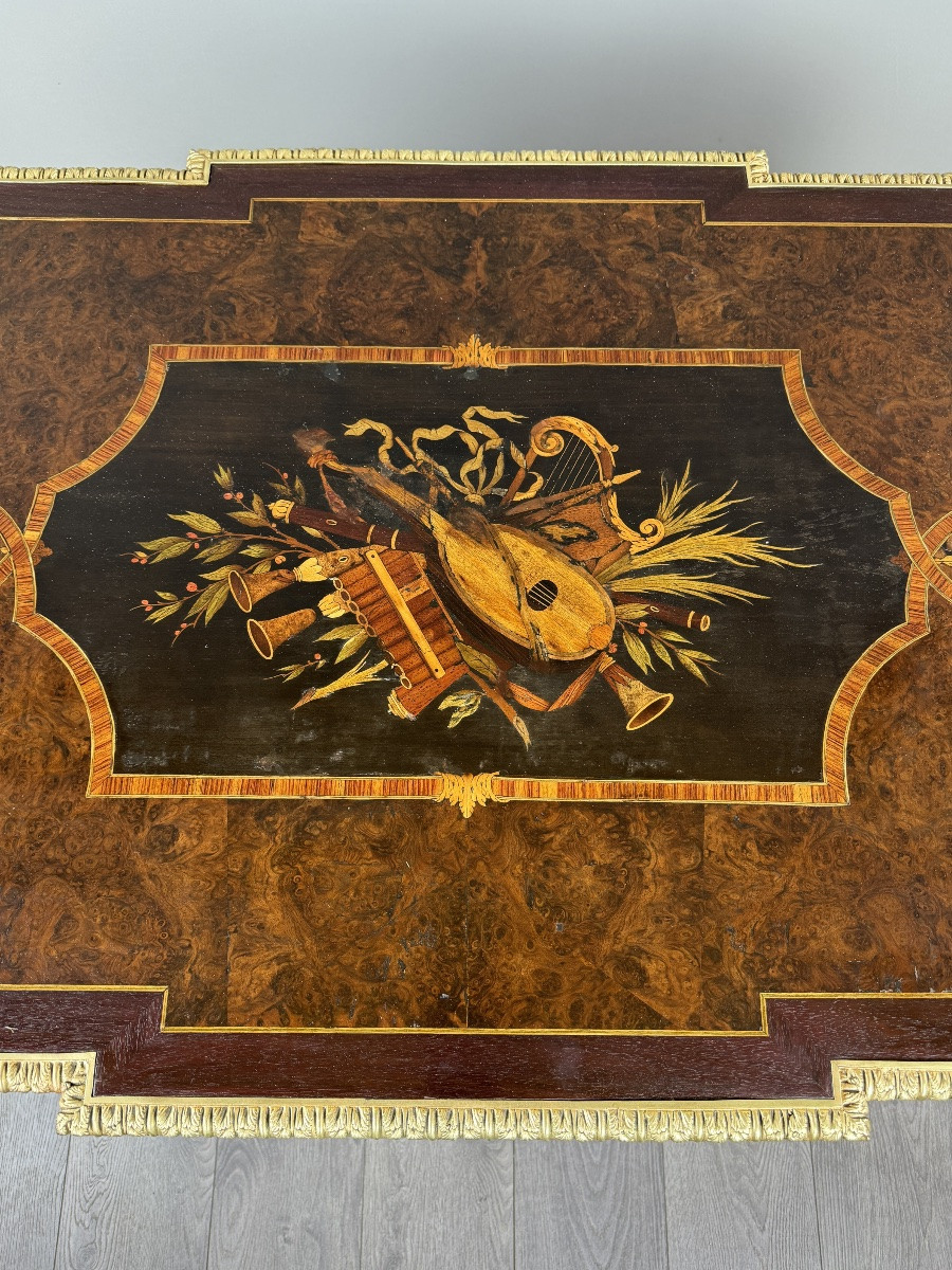 Napoleon III Marquetry Desk, 19th Century-photo-2