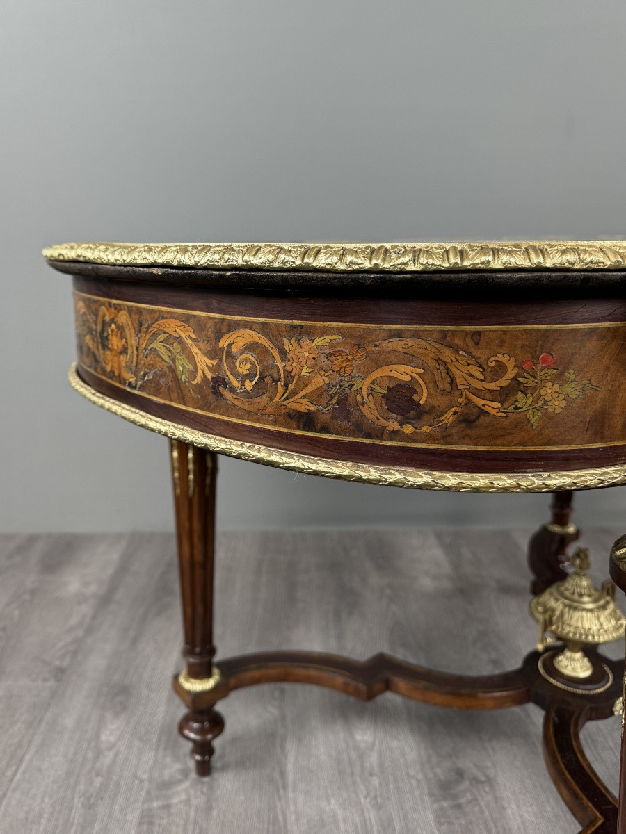 Napoleon III Marquetry Desk, 19th Century-photo-6