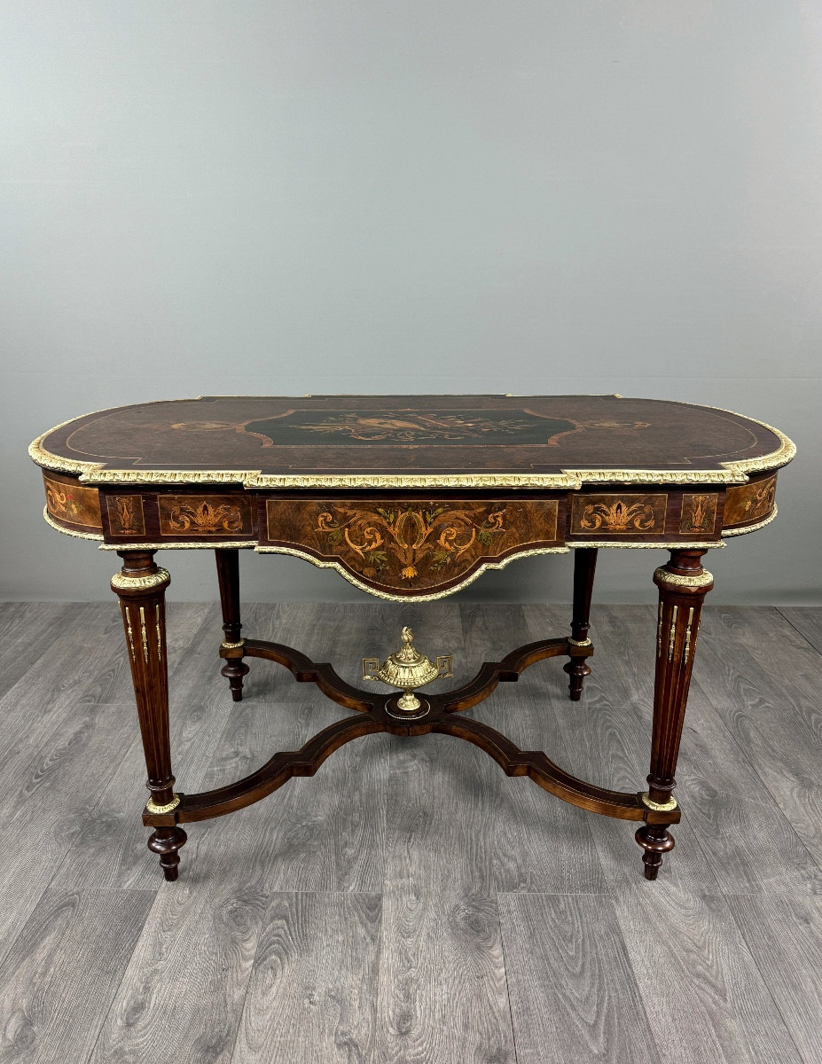 Napoleon III Marquetry Desk, 19th Century