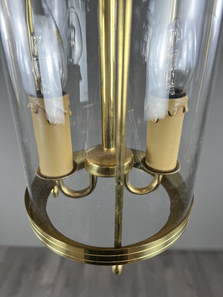 Lanterne en bronze et laiton, XXe siècle-photo-4