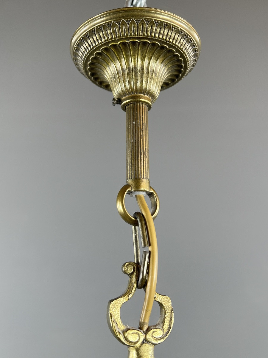 Louis XVI Style Lantern In Bronze And Glass, 20th Century-photo-5
