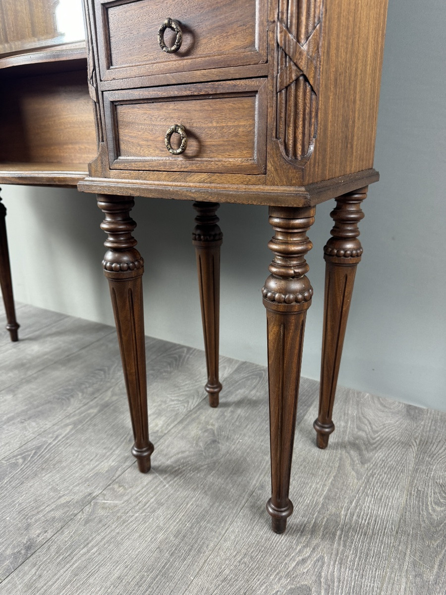 Large Dressing Table With Triptych Mirror, Louis XVI Style, 20th Century-photo-2