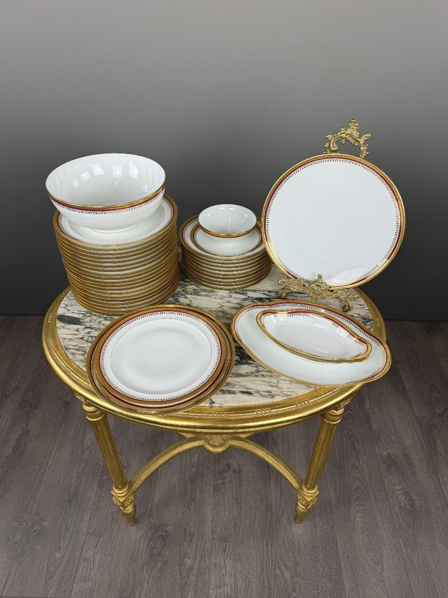 Limoges Porcelain Dinner Service, 37 Pieces, 20th Century-photo-5