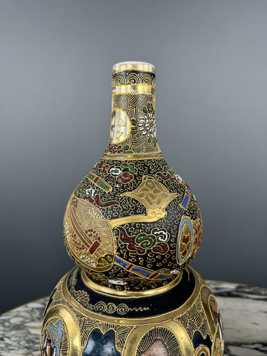 Pair Of Satsuma Japanese Vases, Meiji Period, 19th Century-photo-5