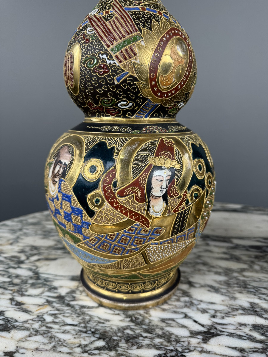 Pair Of Satsuma Japanese Vases, Meiji Period, 19th Century-photo-7