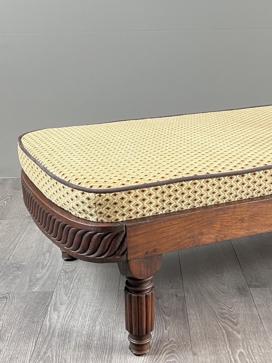 Méridienne de style Louis XVI en bois sculpté et cannage, XIXe siècle-photo-3
