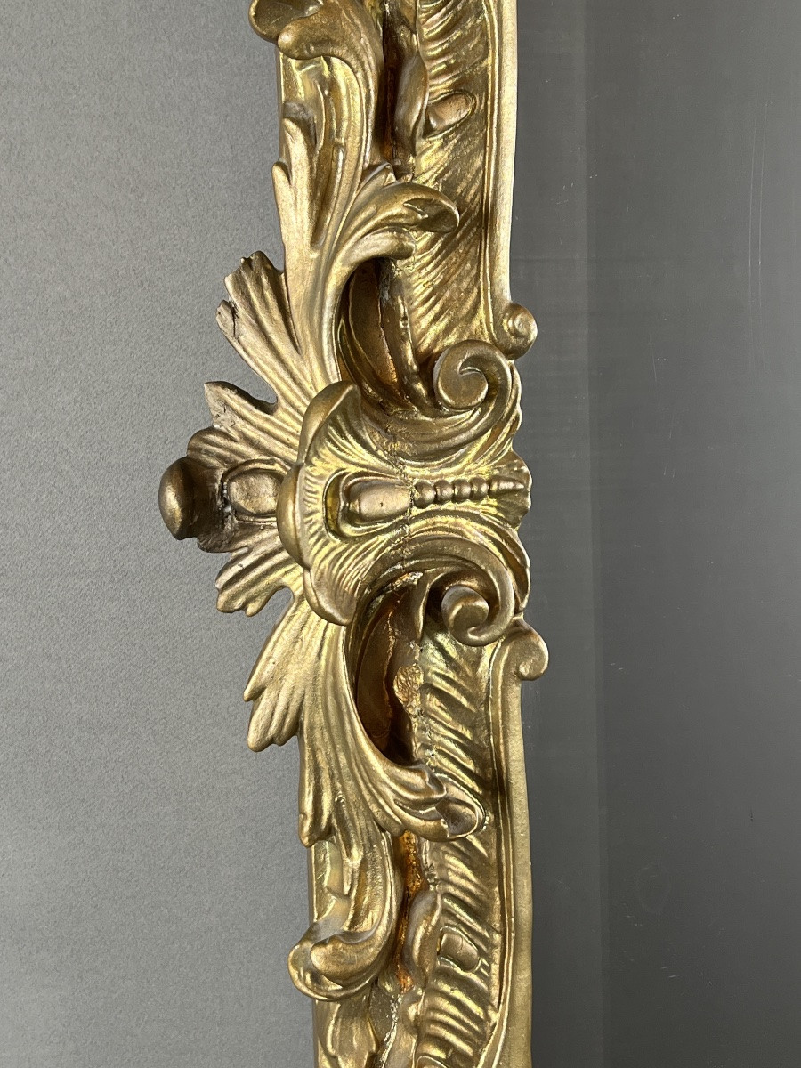 Large Louis XV Style Giltwood Mirror, 19th Century-photo-3
