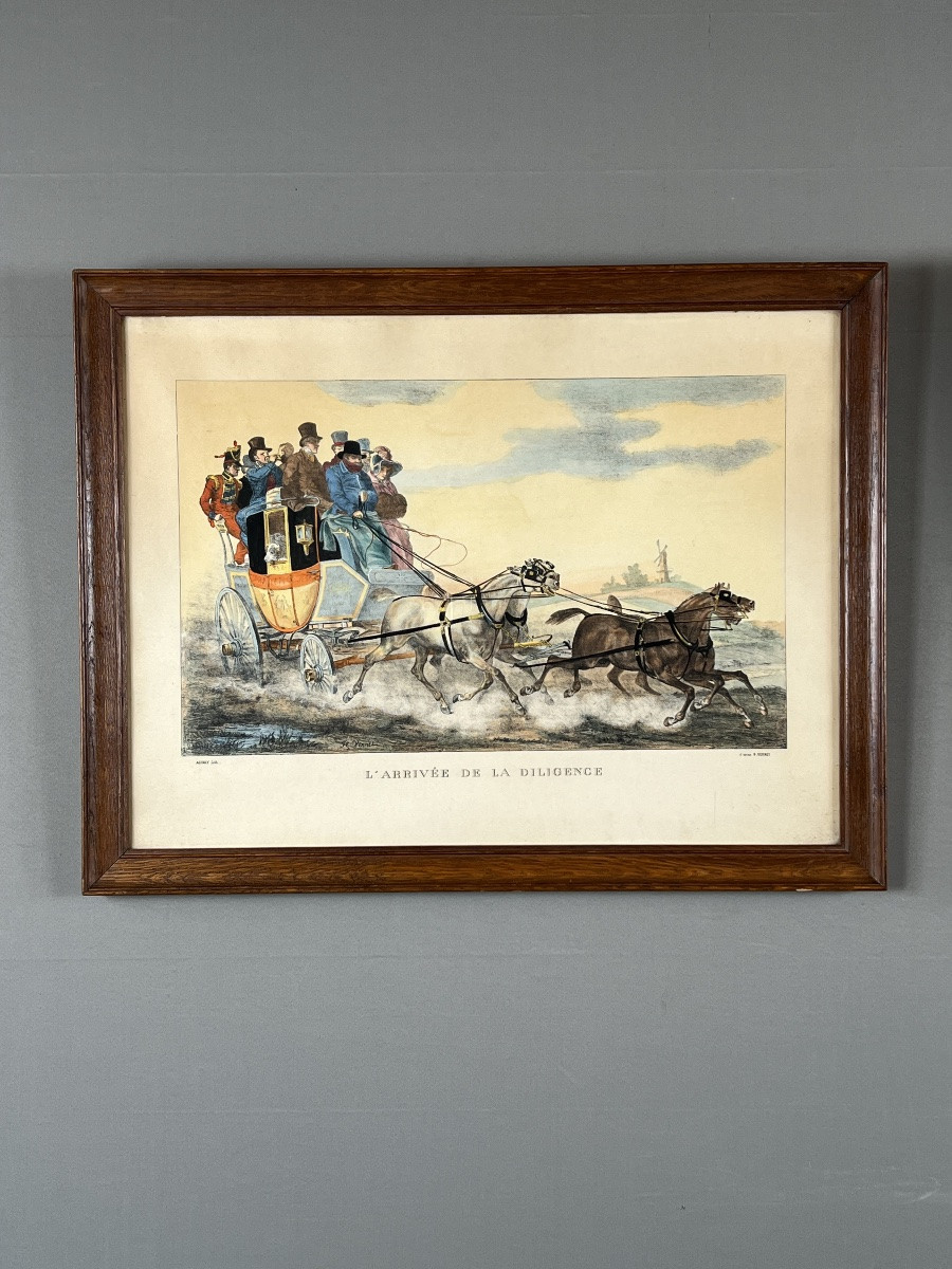 Paire de gravures d’après Horace Vernet, Scènes de diligences, XIXe Siècle-photo-1