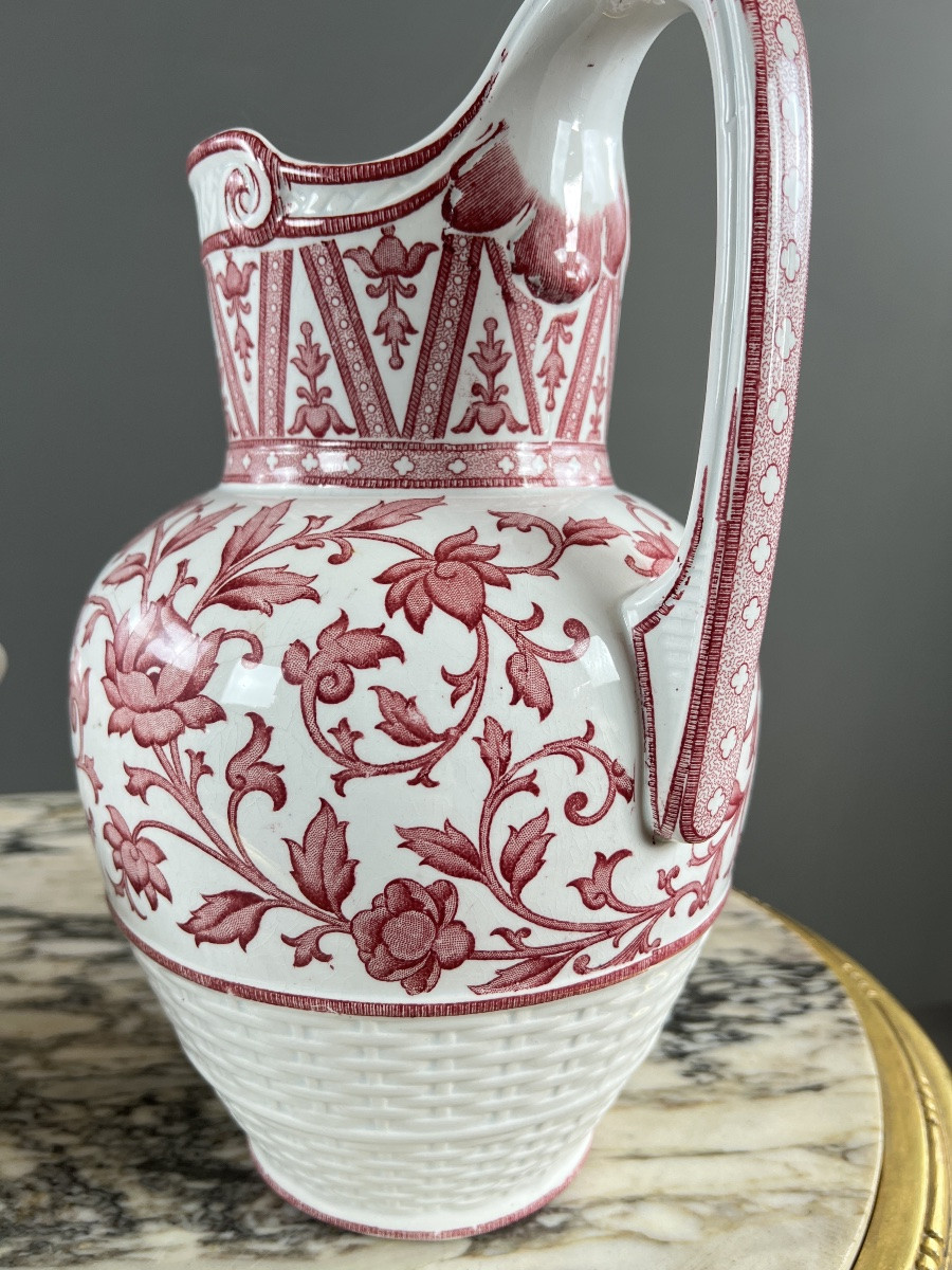 Nécessaire de toilette en faïence de Sarreguemines, Modèle Oriental, XIXe Siècle-photo-3