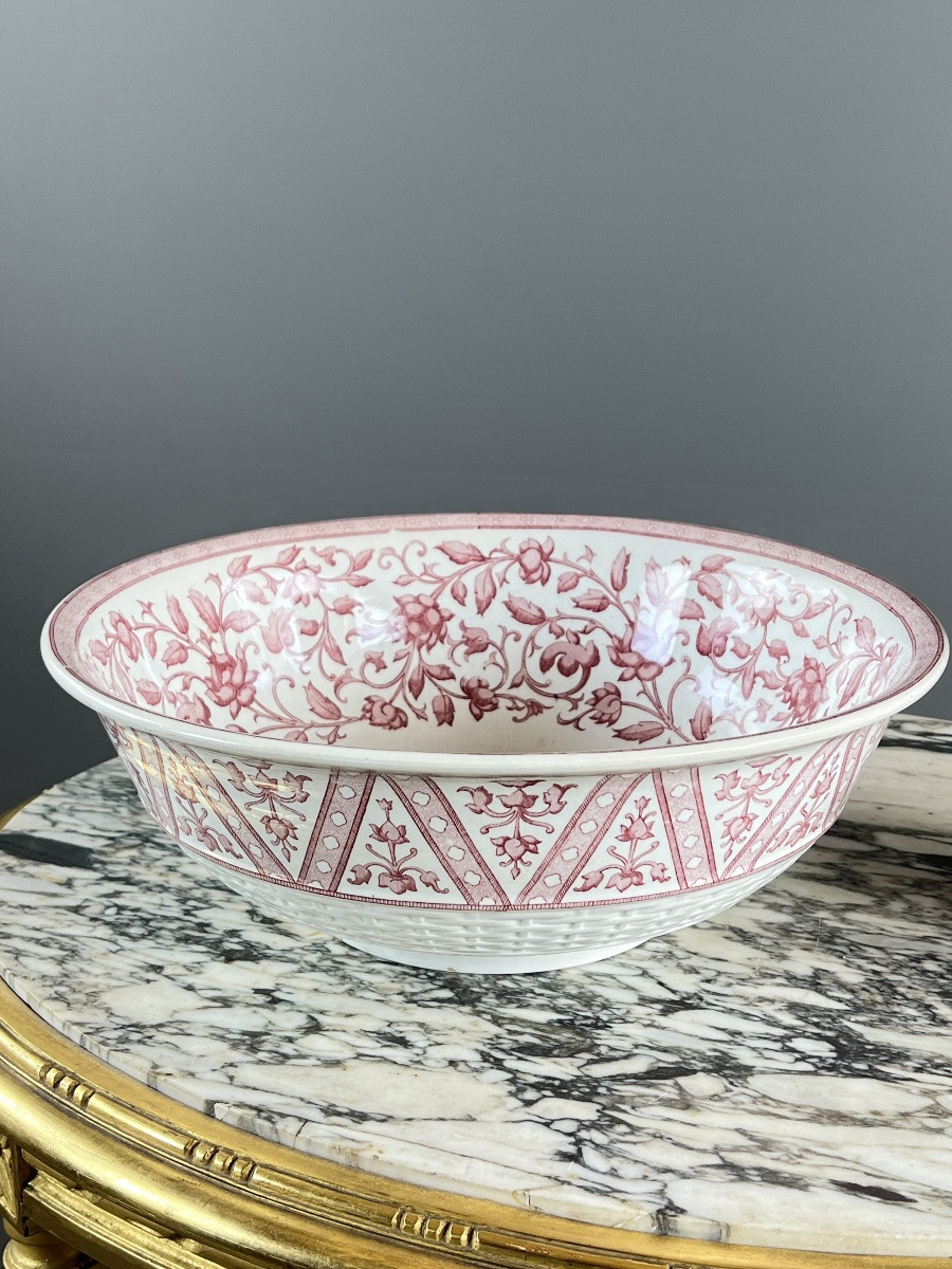 Nécessaire de toilette en faïence de Sarreguemines, Modèle Oriental, XIXe Siècle-photo-5