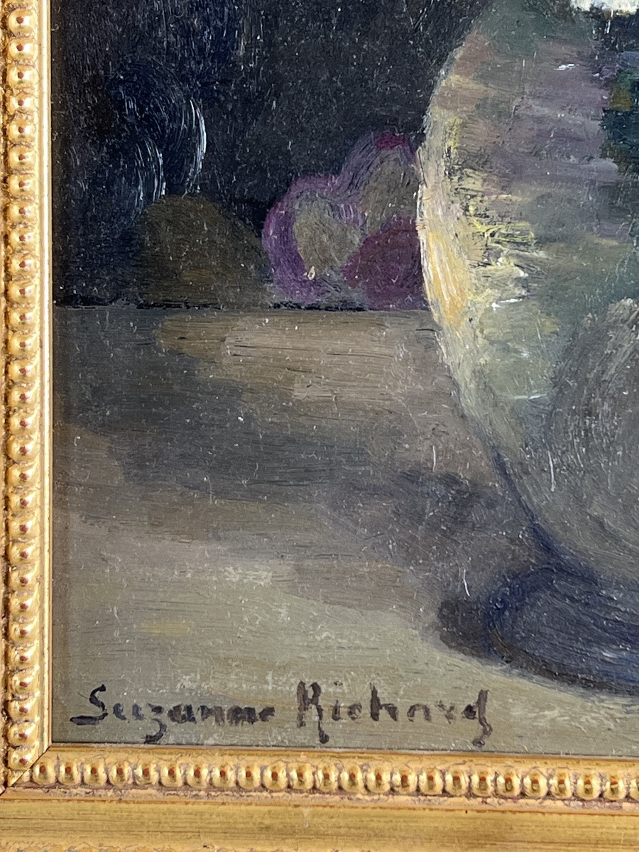 Still Life Painting With White Roses, 20th Century-photo-3