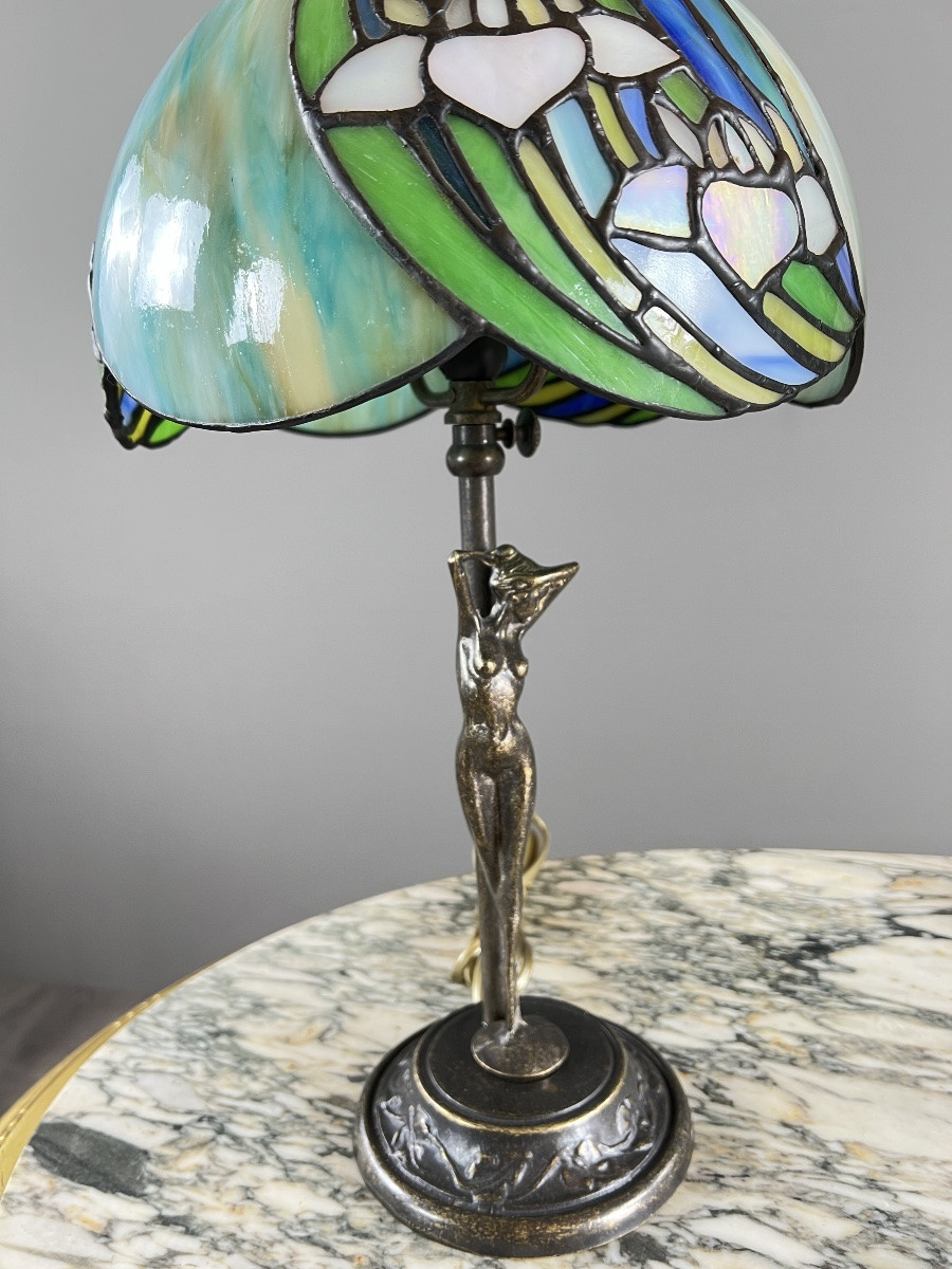 Pair Of Tiffany-style Lamps, 20th Century-photo-1