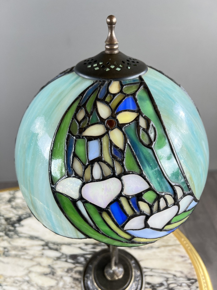 Pair Of Tiffany-style Lamps, 20th Century-photo-6