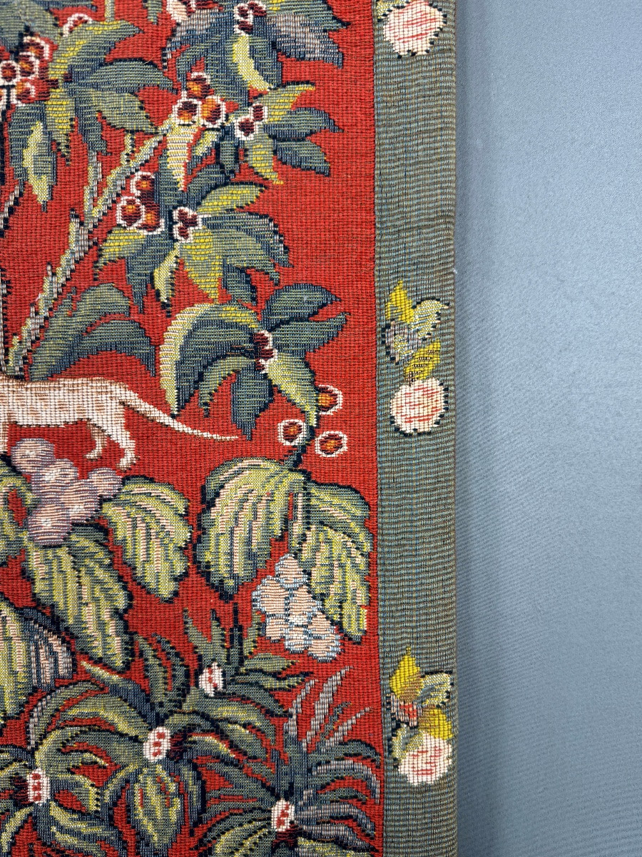 Medieval-style Wall Tapestry, Courtly Scene, 20th Century-photo-2