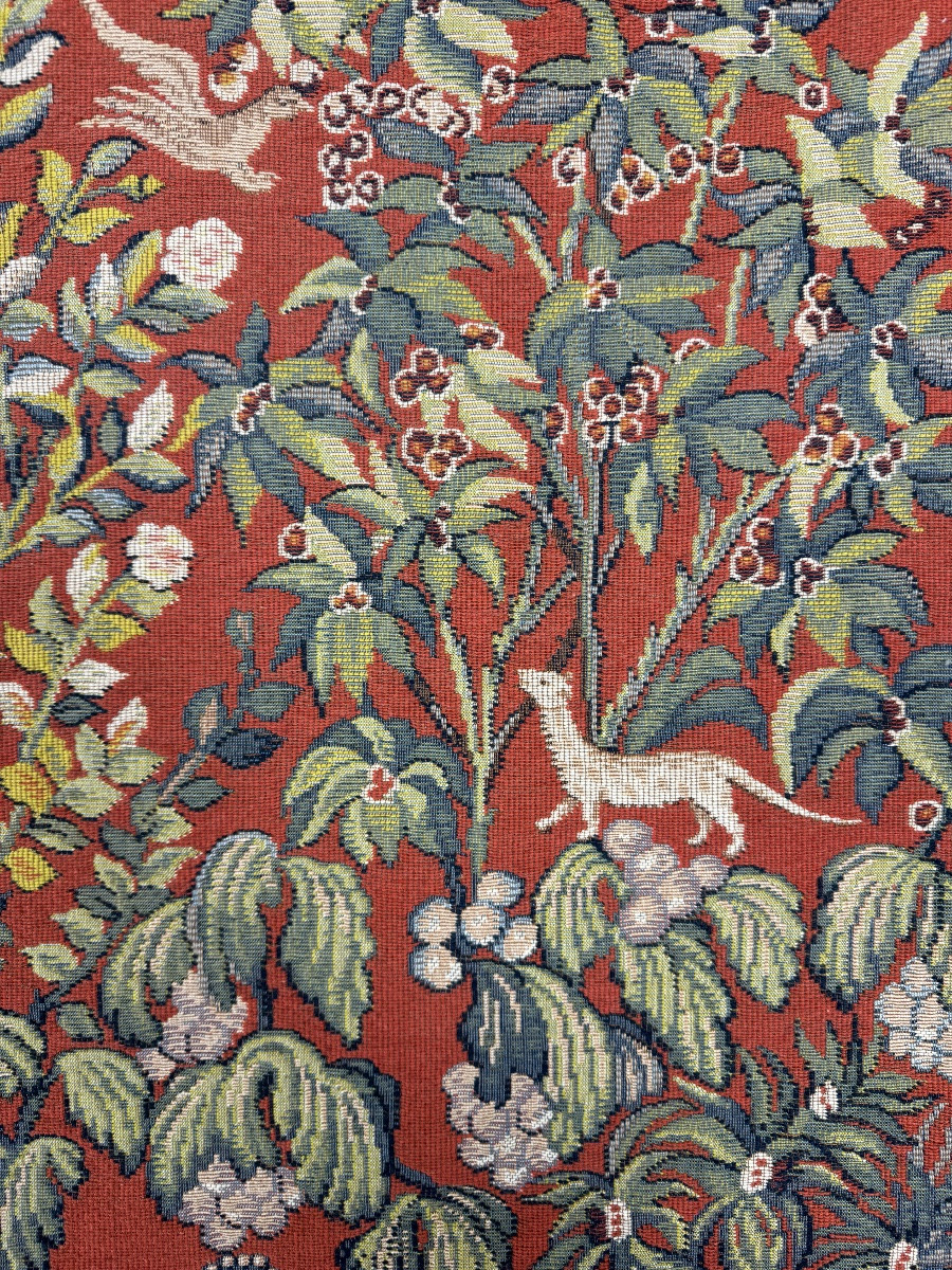 Medieval-style Wall Tapestry, Courtly Scene, 20th Century-photo-4