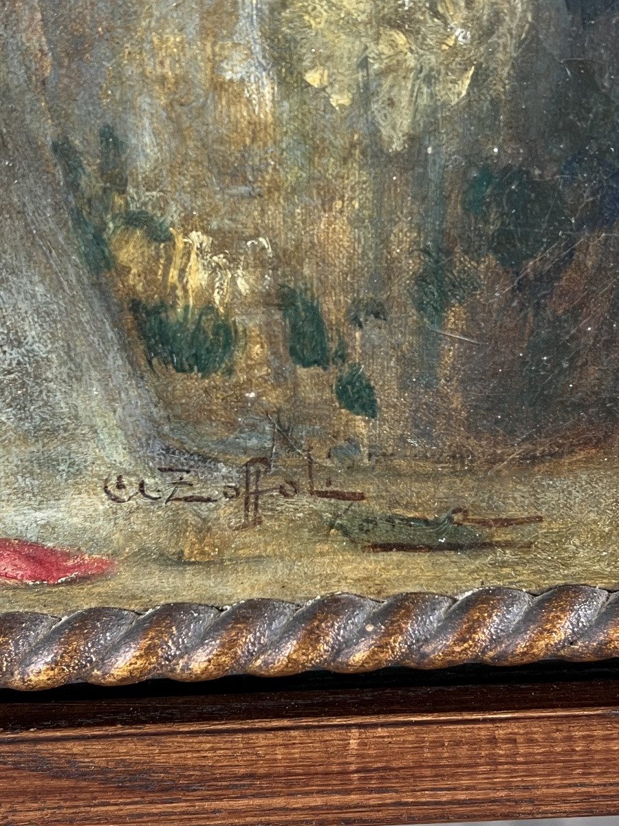 Tableaux, Paire de natures mortes aux fleurs, huiles sur toile, Angelo Zoffoli (1860–1910)-photo-2