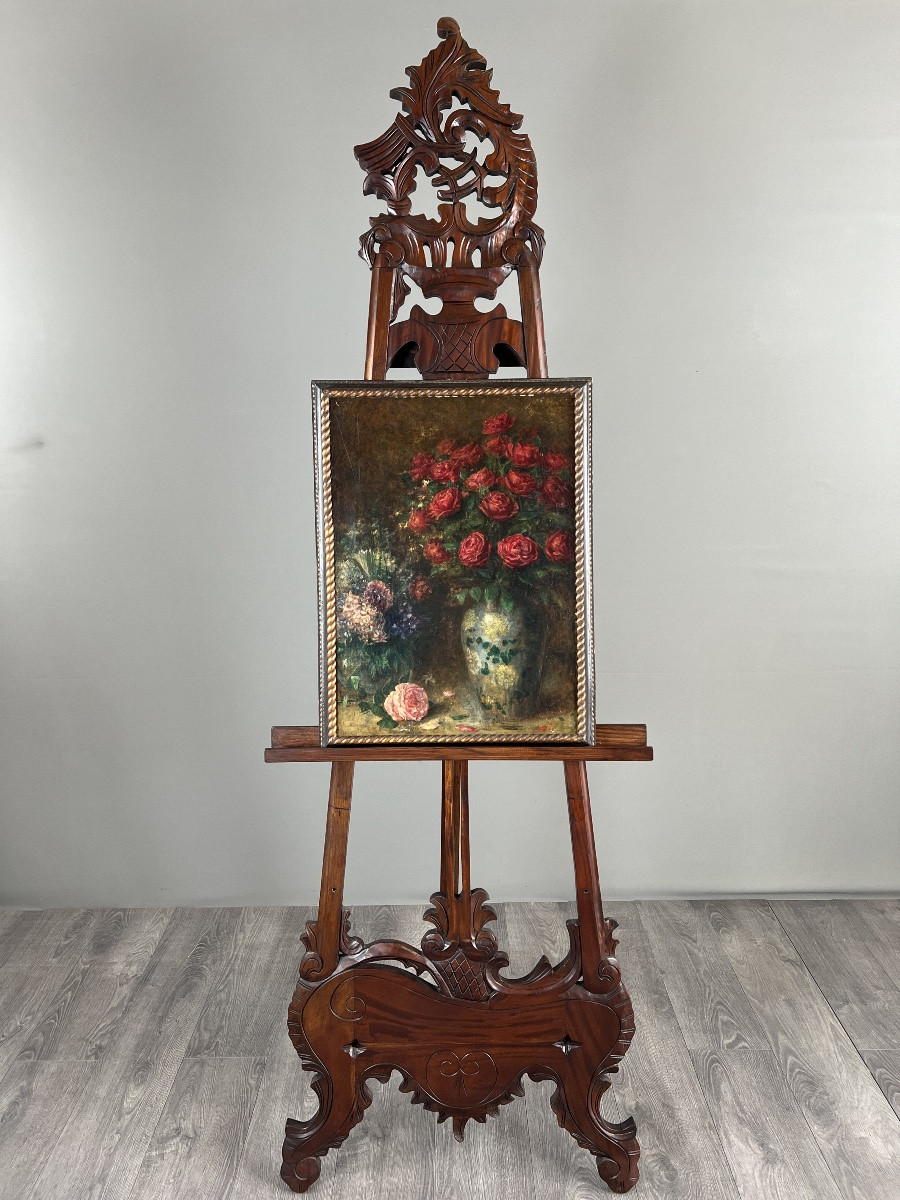 Tableaux, Paire de natures mortes aux fleurs, huiles sur toile, Angelo Zoffoli (1860–1910)-photo-4