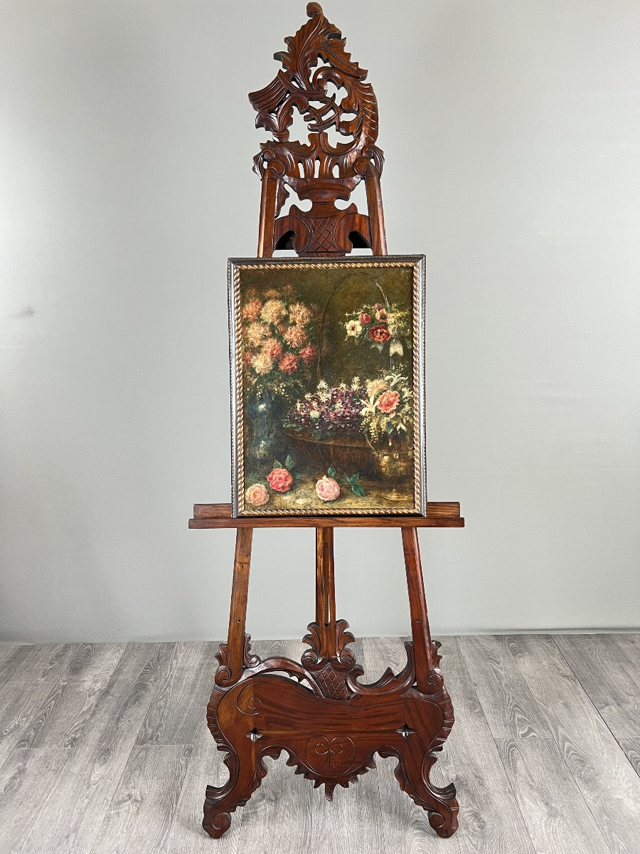 Tableaux, Paire de natures mortes aux fleurs, huiles sur toile, Angelo Zoffoli (1860–1910)-photo-3