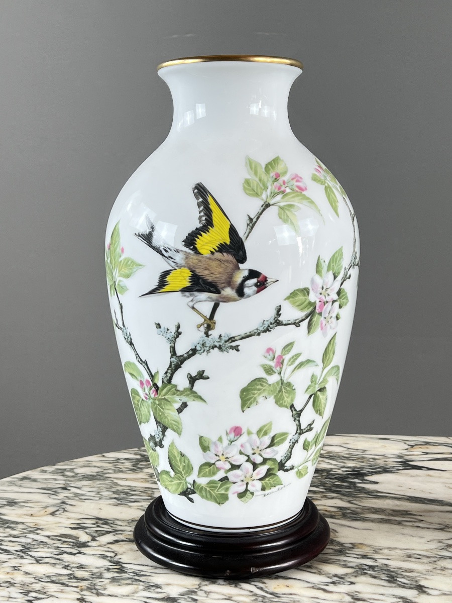 Pair Of Franklin Porcelain Vases, 20th Century-photo-3