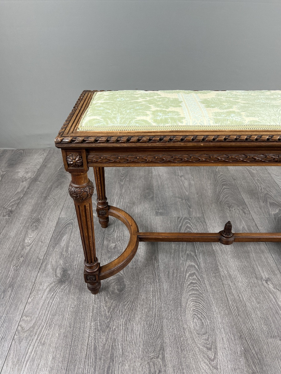 Louis XVI Style Bench Seat In Carved Wood, 19th Century-photo-3