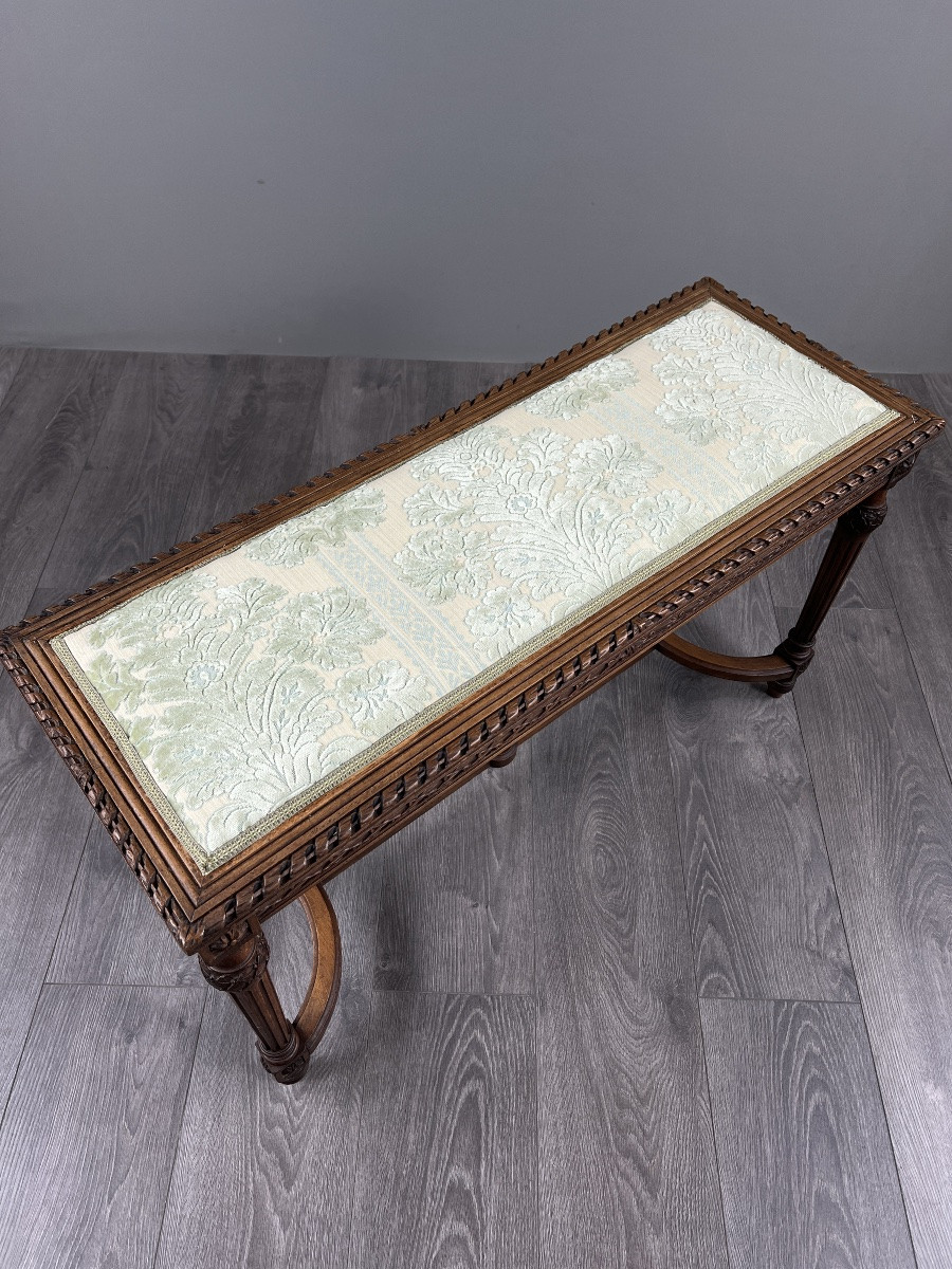 Louis XVI Style Bench Seat In Carved Wood, 19th Century-photo-1