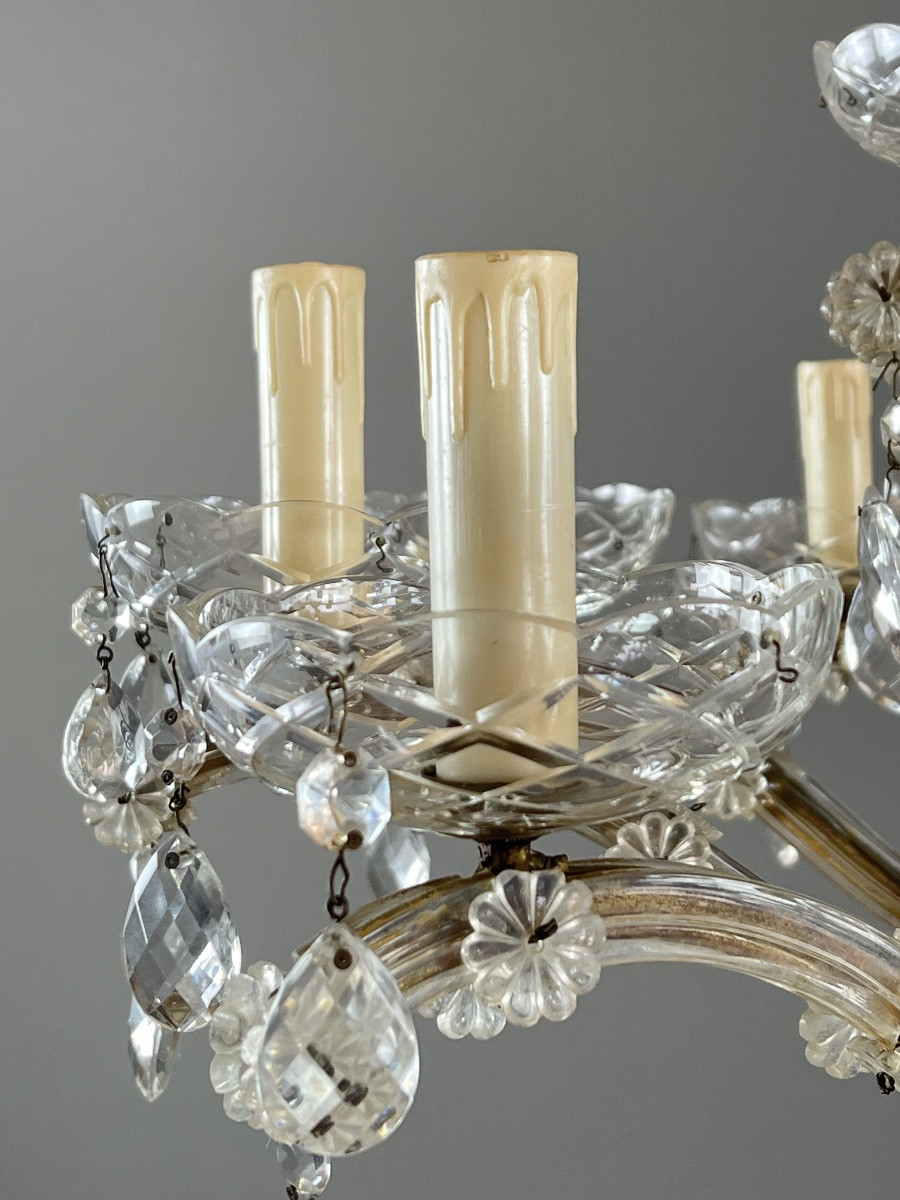 Grand lustre en cristal à pampilles, style Louis XV, XXe siècle-photo-4