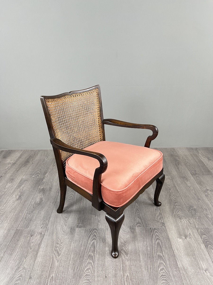 Pair Of Armchairs In Wood And Wickerwork, 20th Century-photo-4