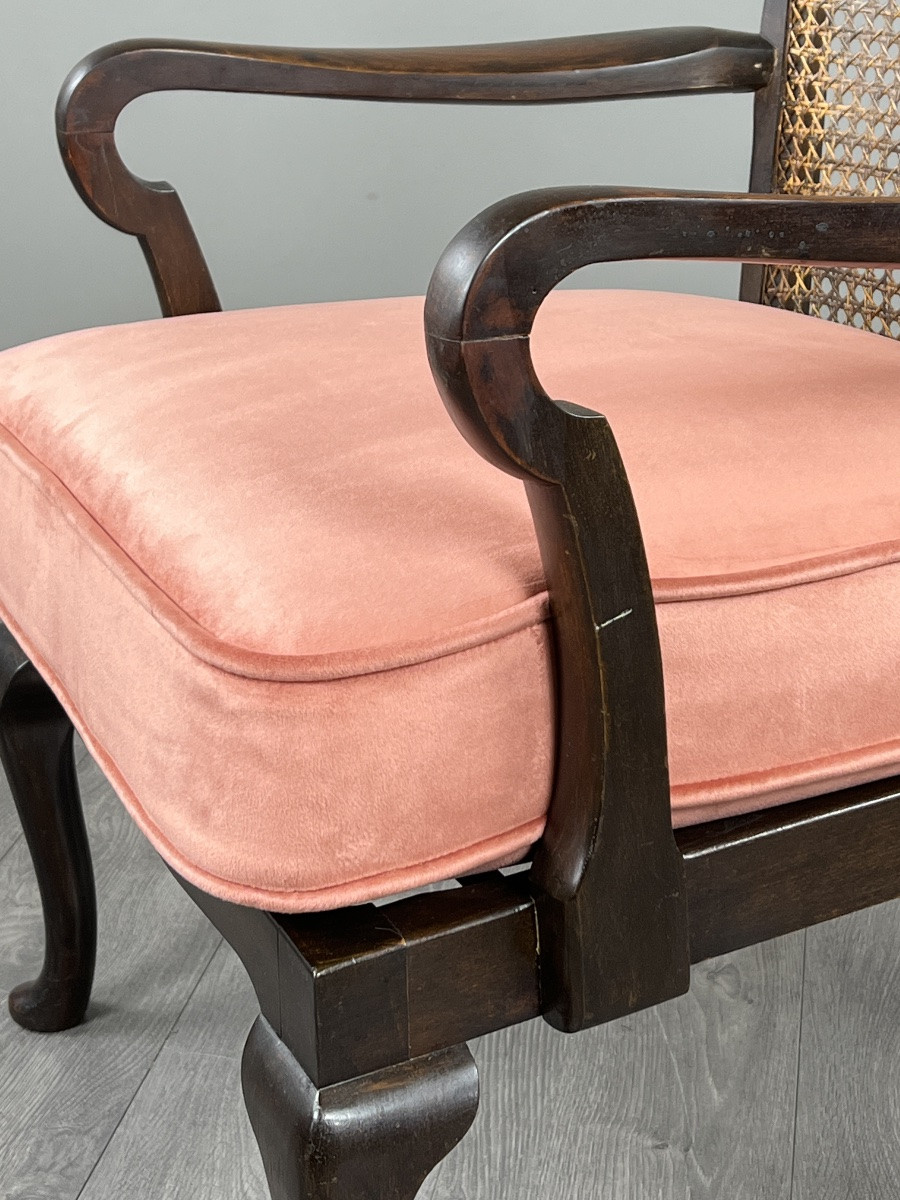 Pair Of Armchairs In Wood And Wickerwork, 20th Century-photo-6