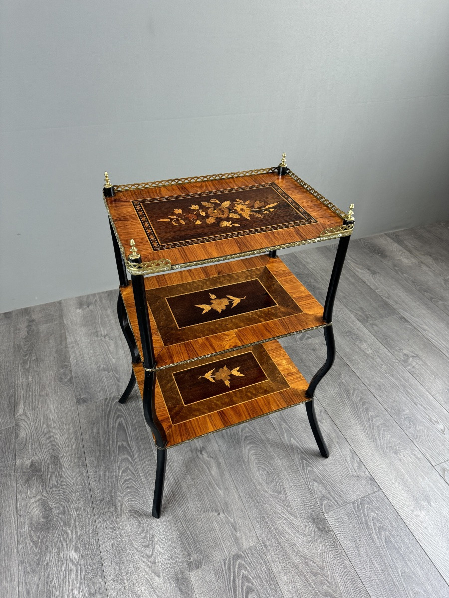 Étagère en marqueterie, style Napoléon III, XIXe siècle-photo-4
