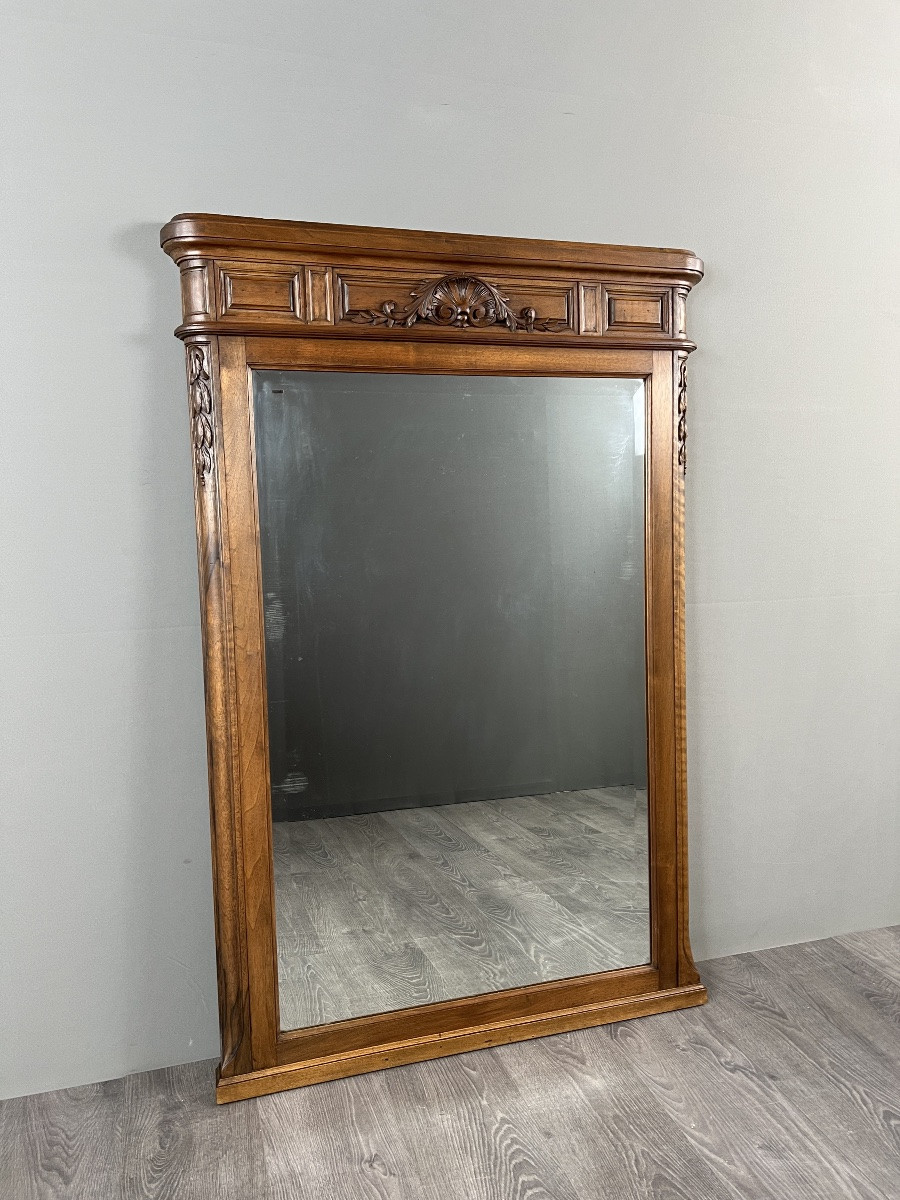 Miroir en bois sculpté, fin XIXe / début XXe siècle-photo-1