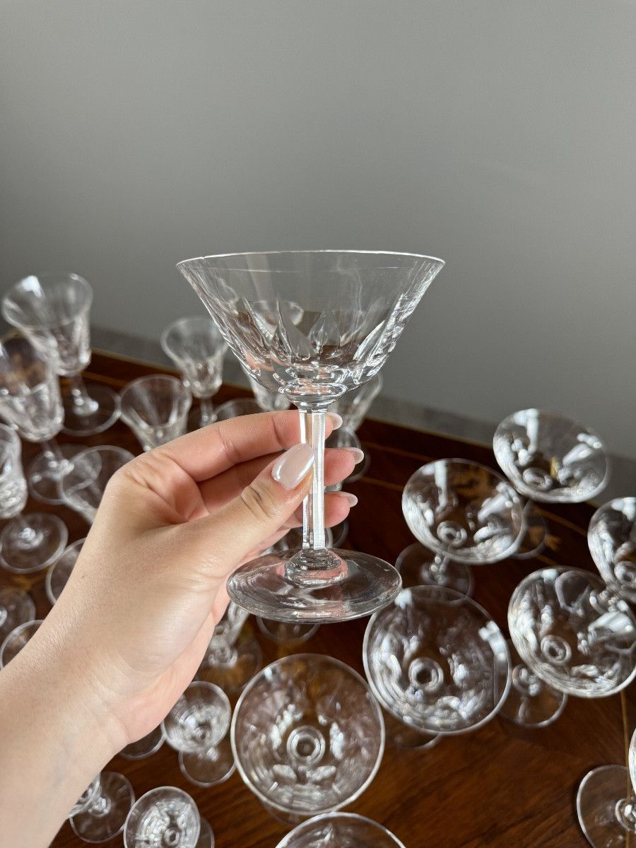 Service de 54  verres en cristal Saint Louis, modèle Cerdagne, XXe siècle-photo-2