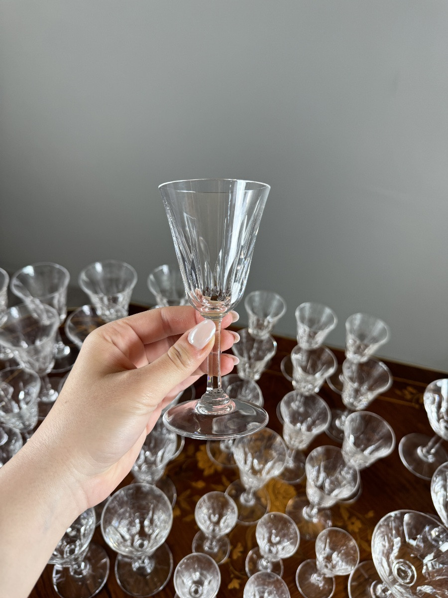Service de 54  verres en cristal Saint Louis, modèle Cerdagne, XXe siècle-photo-3