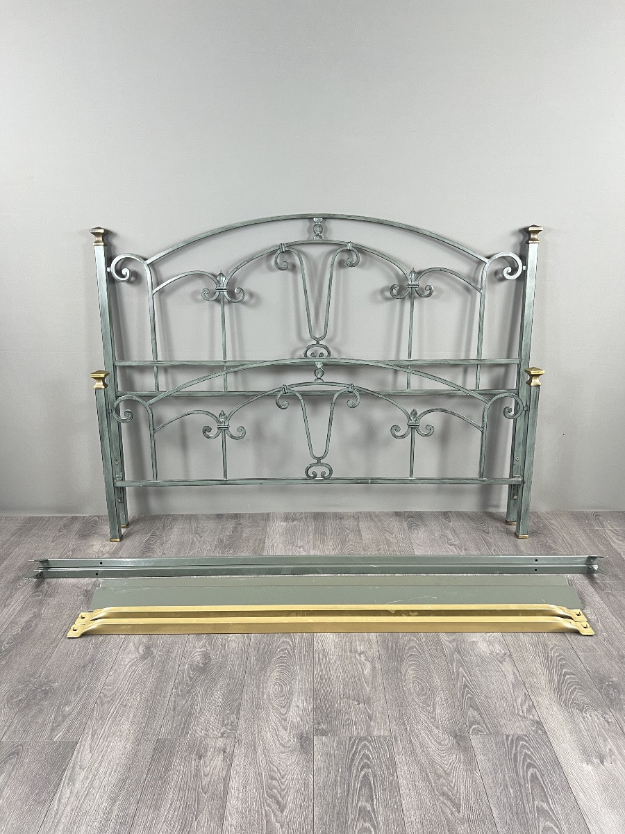 Lacquered Metal Bed, 20th Century-photo-3