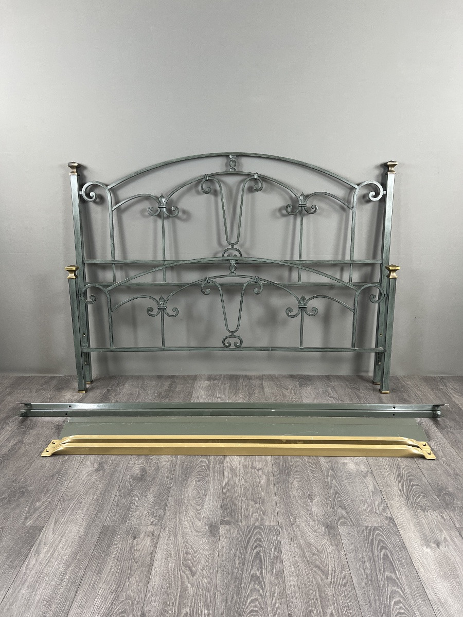 Lacquered Metal Bed, 20th Century-photo-4