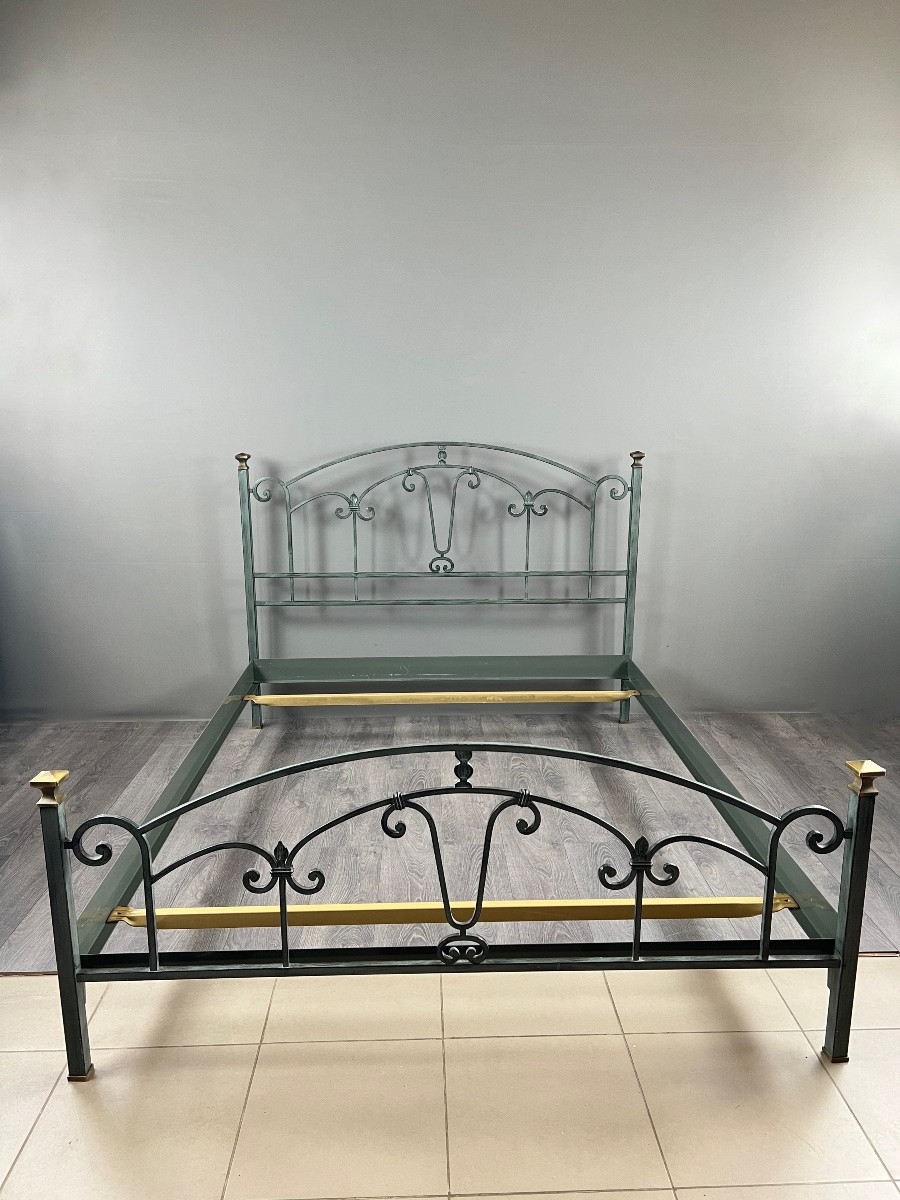 Lacquered Metal Bed, 20th Century-photo-6