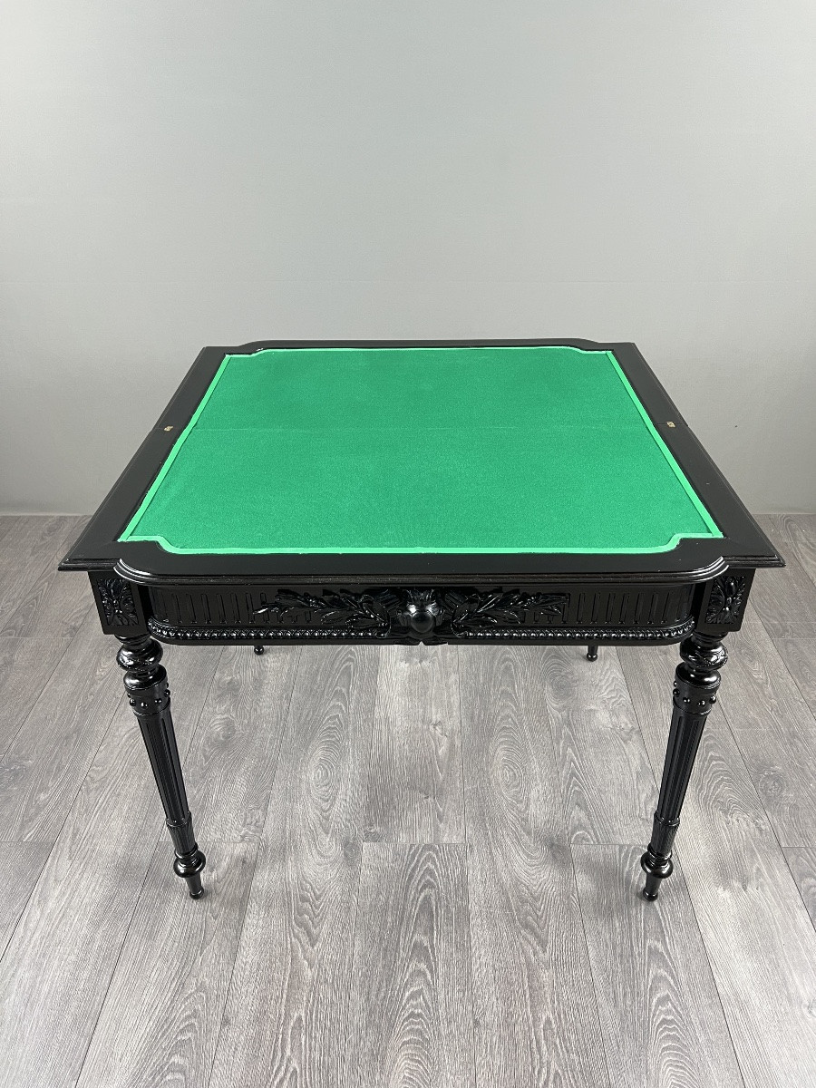Table à jeux de style Louis XVI, XIXe Siècle -photo-2