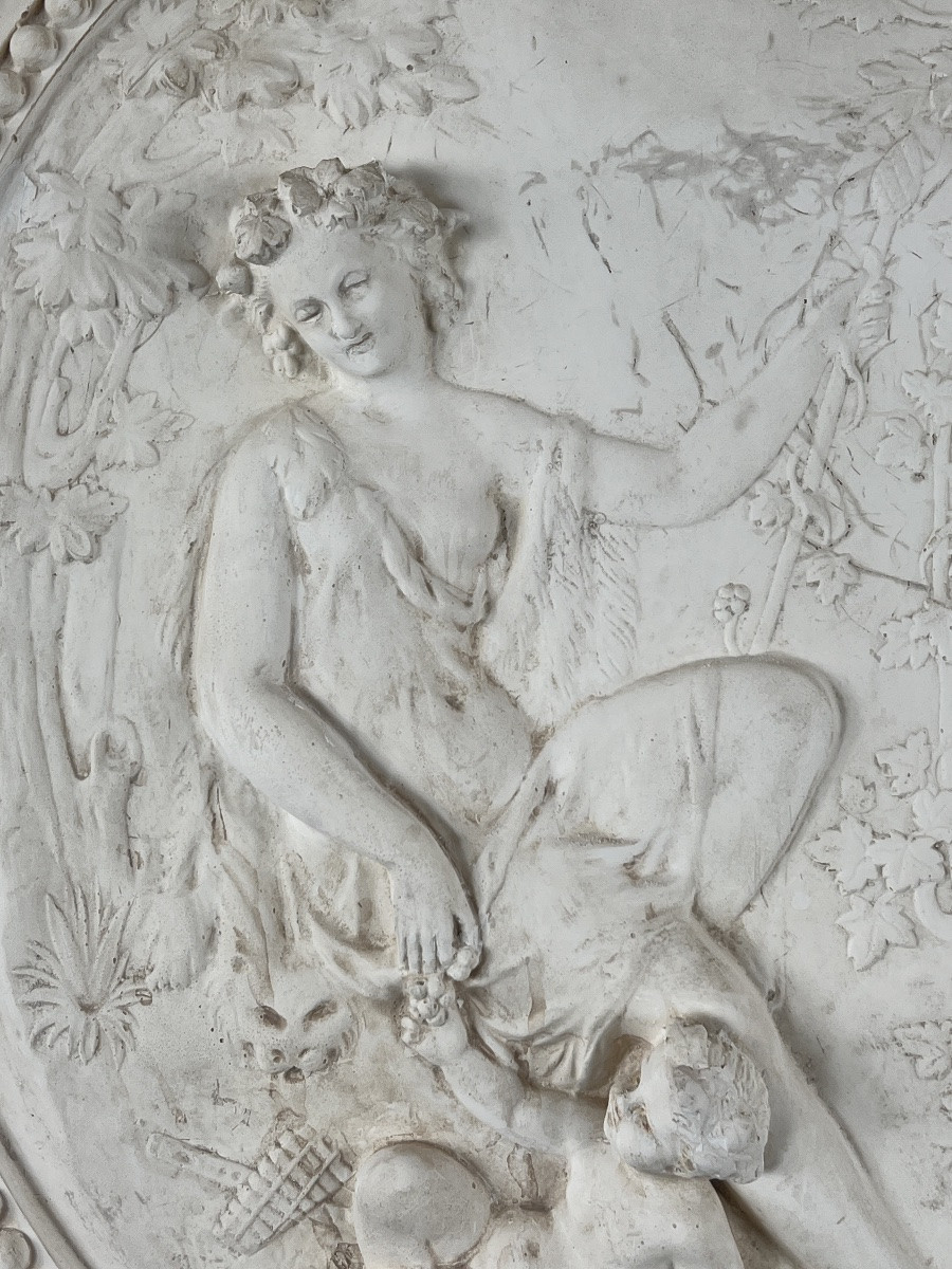 Médaillon panneau mural en relief, scène allégorique, XXe siècle-photo-4