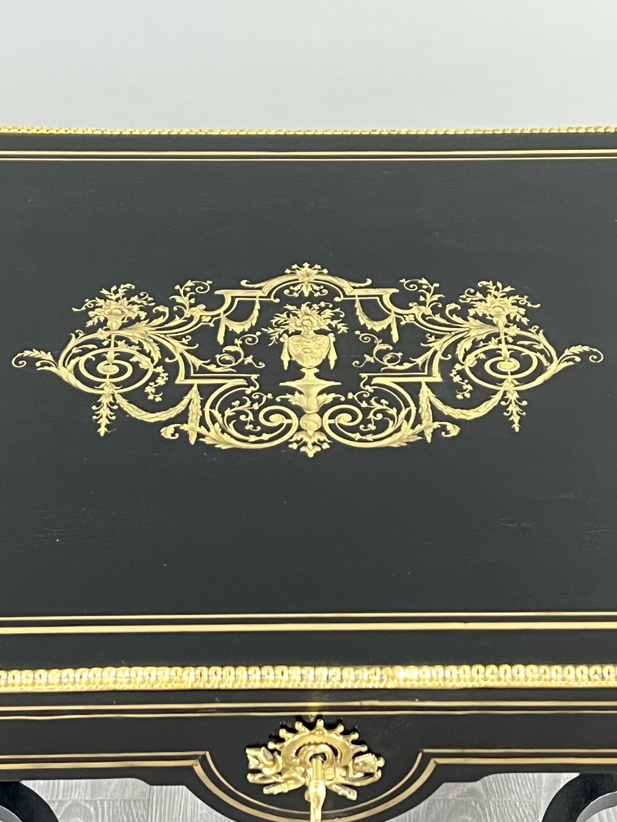 Table de salon à volets de style Napoléon III, XIXe siècle-photo-2