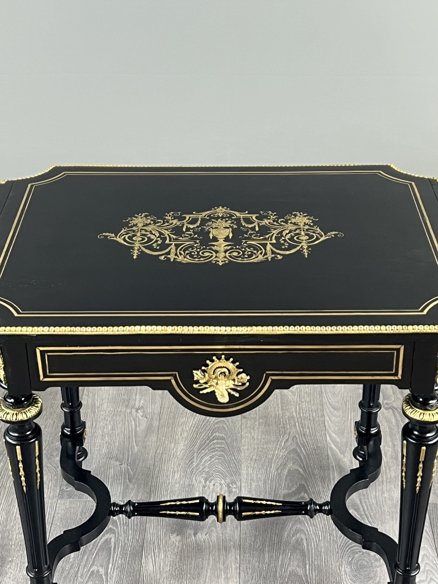Table de salon à volets de style Napoléon III, XIXe siècle-photo-5