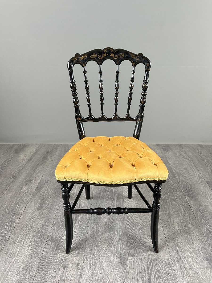 Suite de quatre chaises Napoléon III en bois noirci, XIXe Siècle-photo-1