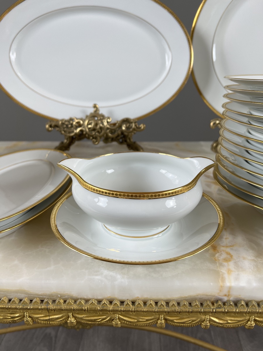 Jammey-seignolles Limoges Porcelain Dinner Service, Montreuil Model, 30 Pieces-photo-4