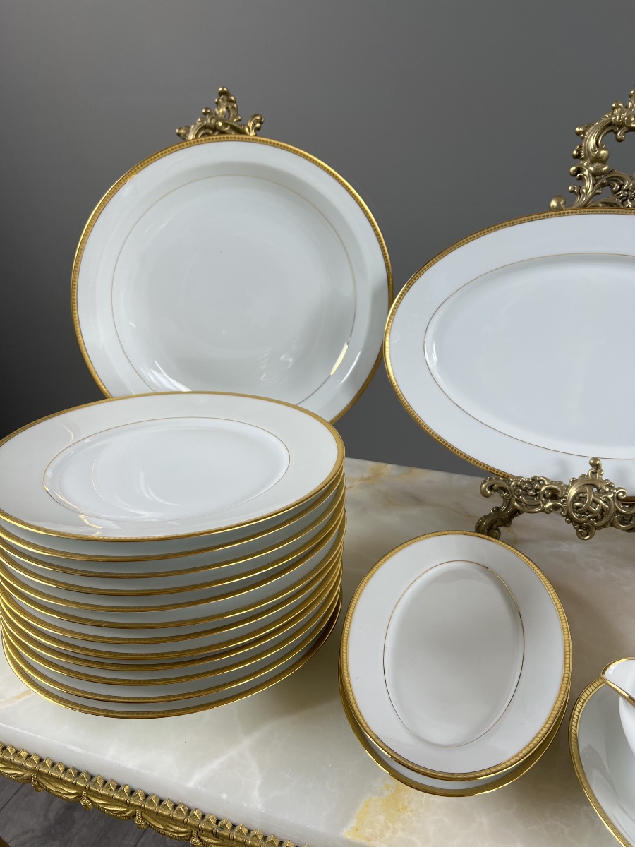 Jammey-seignolles Limoges Porcelain Dinner Service, Montreuil Model, 30 Pieces-photo-2